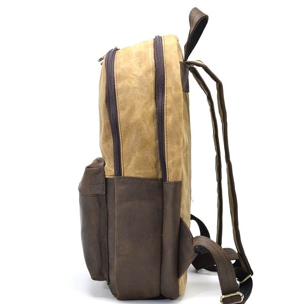 Рюкзак шкіра та воскований водостійкий канвас коричневий TARWA RCW-7273-3md RbSc-7273-3md фото