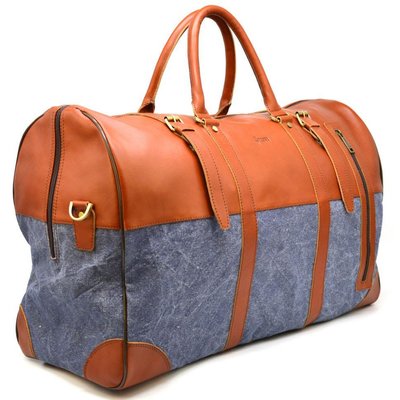 Велика дорожня сумка зі шкіри та текстилю Canvas GB-1633-4lx TARWA GB-1633-4lx фото