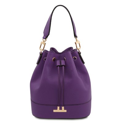 TL Bag - шкіряна сумка відро (баклет) TL142146 Фіолетова TL142146 фото