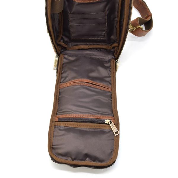 Шкіряний рюкзак слінг на одне плече TARWA RY-0910-4lx коньячний колір RC-0910-4lx фото