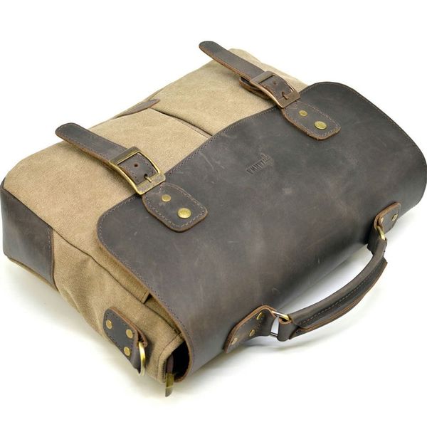 Чоловіча сумка-портфель мікс канвас і шкіри RSc-3960-3md TARWA RH-3960-4lx фото