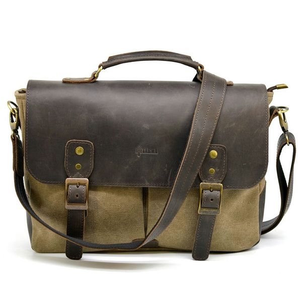 Чоловіча сумка-портфель мікс канвас і шкіри RSc-3960-3md TARWA RH-3960-4lx фото