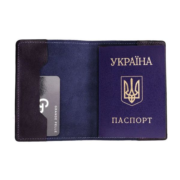 Шкіряна синя обкладинка для паспорта Grande Pelle 252670 66790 фото