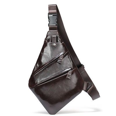 Шкіряна нагрудна сумка слінг чоловіча коричнева bx7323C Bexhill bx7323C фото