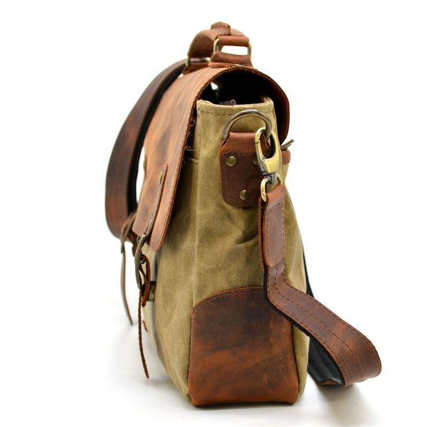 Чоловіча сумка-портфель водостійкий канвас та шкіра RYC-3960-3md TARWA RH-3960-4lx фото