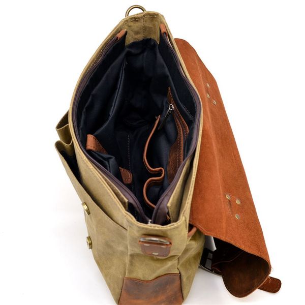 Чоловіча сумка-портфель водостійкий канвас та шкіра RYC-3960-3md TARWA RH-3960-4lx фото