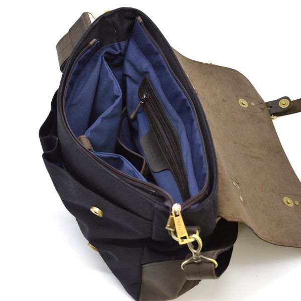 Чоловіча сумка-портфель з канвасу та шкіри TARWA RGc-3960-3md RH-3960-4lx фото