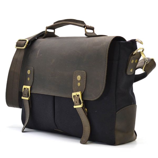 Чоловіча сумка-портфель з канвасу та шкіри TARWA RGc-3960-3md RH-3960-4lx фото