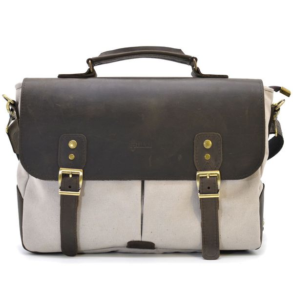 Чоловіча сумка-портфель із канвас та шкіри RGj-3960-3md TARWA RH-3960-4lx фото