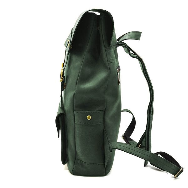 Рюкзак із натуральної шкіри RE-9001-4lx TARWA зелений крейзі GB-9001-4lx фото