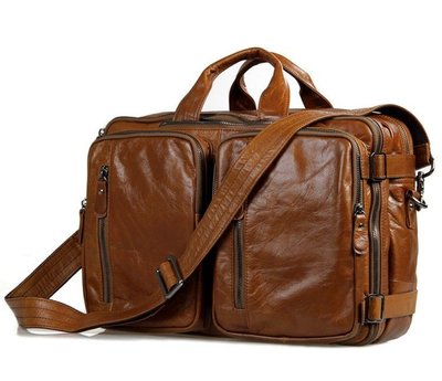 Шкіряна сумка трансформер: рюкзак, бриф, сумка 7014B JD7014B фото