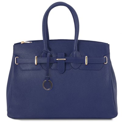 TL Bag - шкіряна сумка з золотою фурнітурою TL141529 Темний синій TL141529 фото