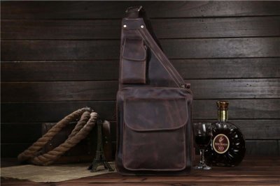 Фірмова шкіряна сумка крос-боді, рюкзак на одне плече, колір коричневий, Bexhill bx1089 bx1089 фото