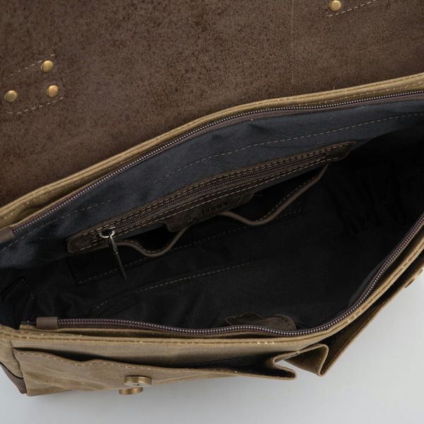 Чоловіча сумка-портфель водостійкий канвас та шкіра RSw-3960-3md TARWA RH-3960-4lx фото